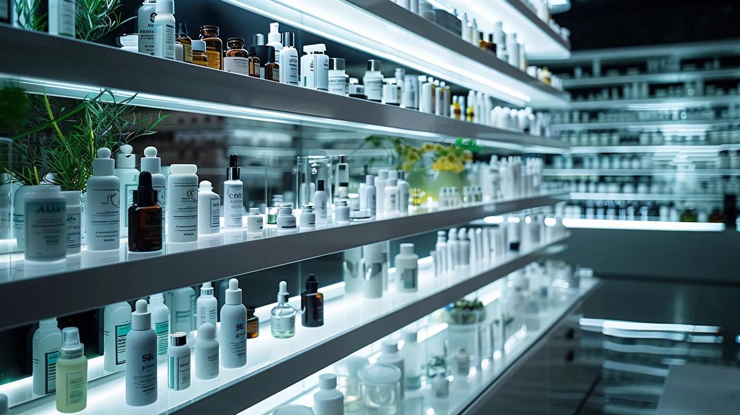 a sleek, modern wellness center interior showcases an array of cbd product formulations displayed elegantly on minimalist shelves, emphasizing the scientific integration of recovery mechanisms through cutting-edge visual elements and ambient lighting that conveys healing and rejuvenation. a sleek, modern wellness center interior showcases an array of cbd product formulations displayed elegantly on minimalist shelves, emphasizing the scientific integration of recovery mechanisms through cutting-edge visual elements and ambient lighting that conveys healing and rejuvenation.